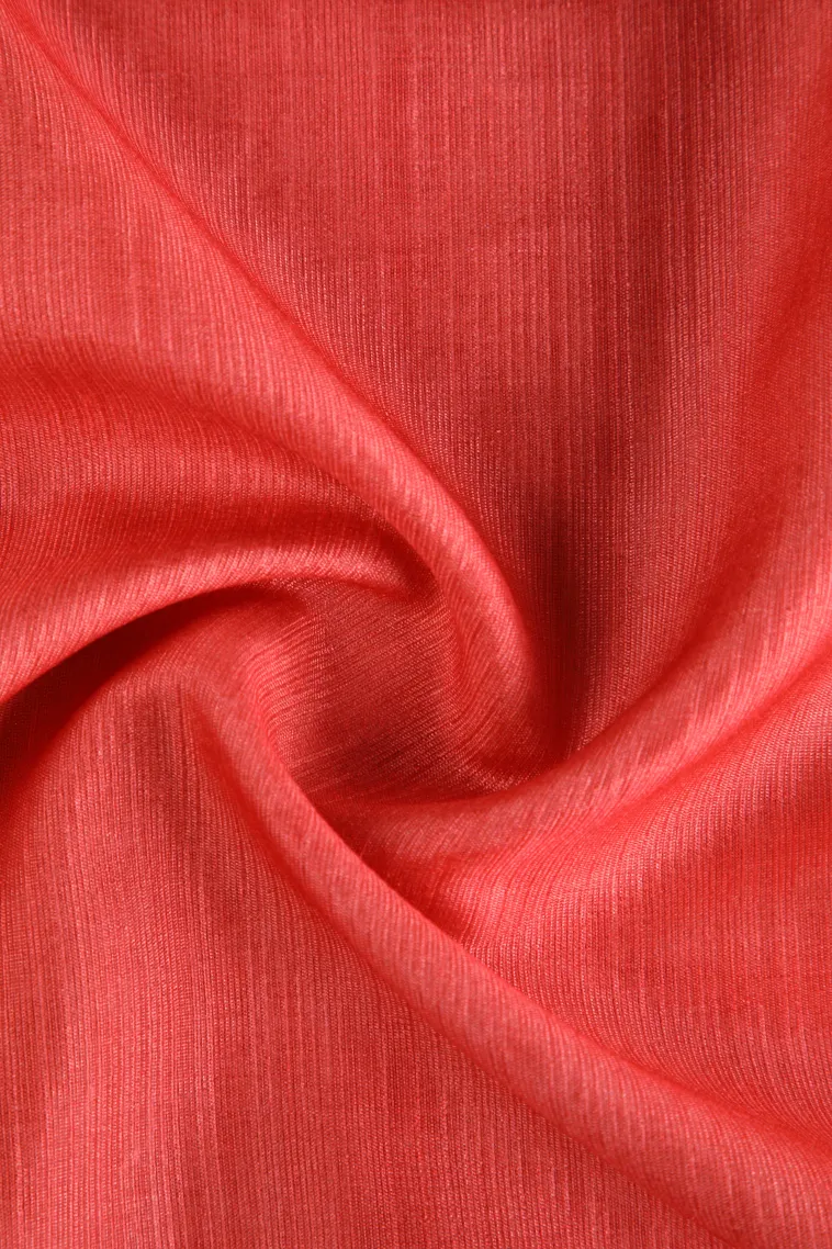 Dawn Red Fancy Saree with Thread Zari Plain With Border view 4