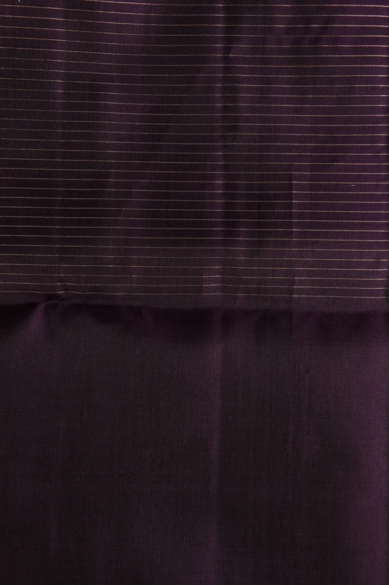 Grape Purple Soft Silk Saree with Gold Zari Checks And Animal view 3