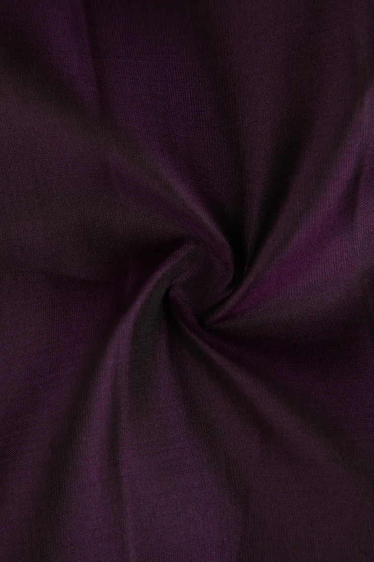 Grape Purple Soft Silk Saree with Gold Zari Checks And Animal view 4