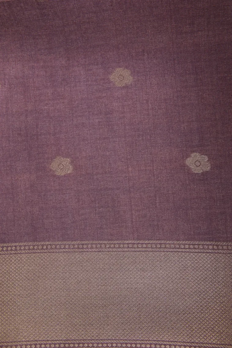 Lemonade Pink Tussar Saree with Antic Zari Flower Mottif view 3
