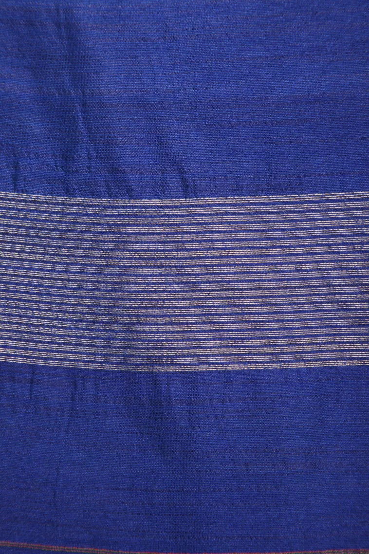 Teal Blue Silk Cotton Sarees with Gold Zari Buttis (small Dots Or Motifs) view 3