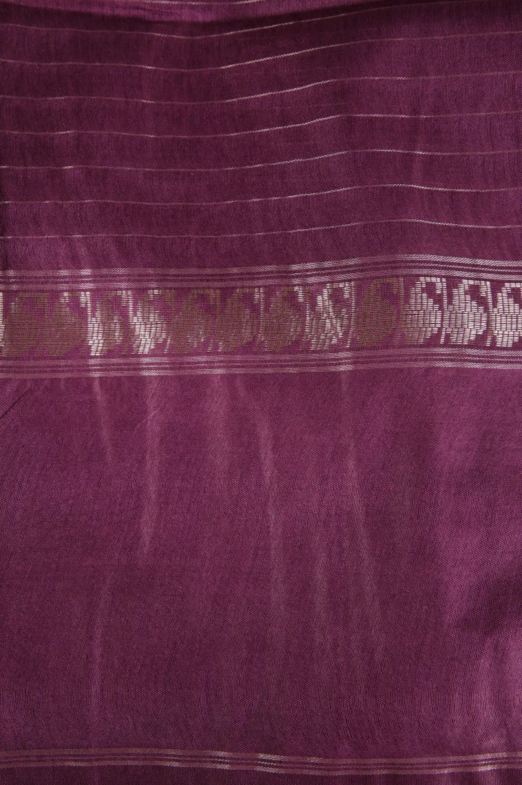 Lavender Purple Tussar Saree with Gold Zari Checks view 3