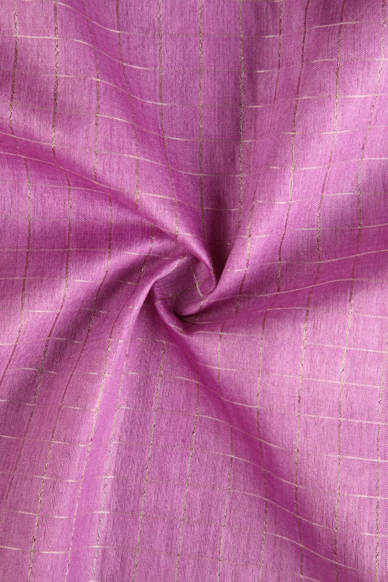 Lavender Purple Tussar Saree with Gold Zari Checks view 4