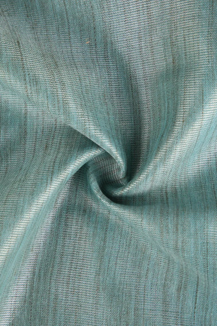 Sapphire Blue Semi Tussar Silk Without Zari With Plain view 4