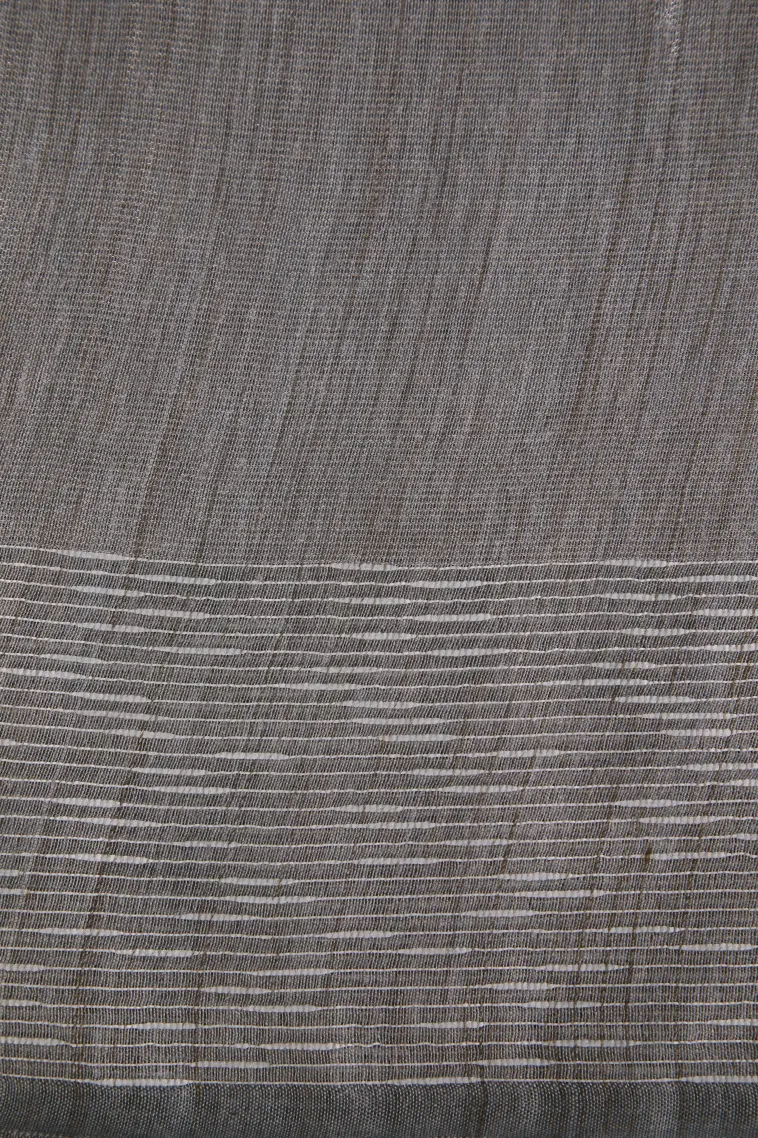 Sapphire Blue Semi Tussar Silk Without Zari With Plain view 3