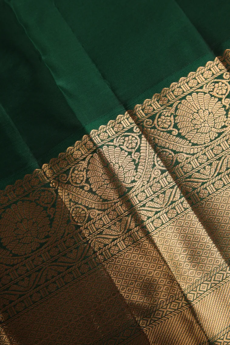 Rose Red Soft Silk Saree with Gold Zari Buttis (small Dots Or Motifs) view 3