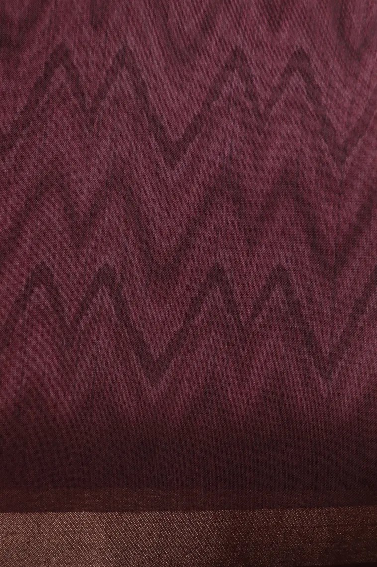 Magenta Purple Semi Tussar Silk Without Zari With Leaf Pattern view 3