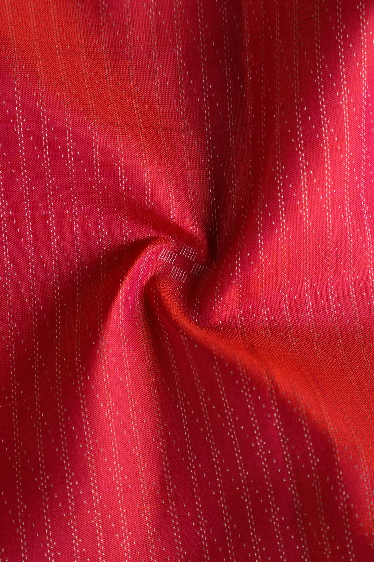 Punch Pink Soft Silk Saree with Silver Zari Straipes And Puttas view 4