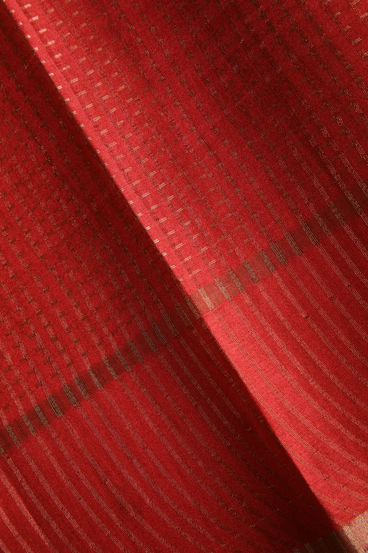 Lemon Yellow Tussar Saree with Gold Zari Stripes view 3