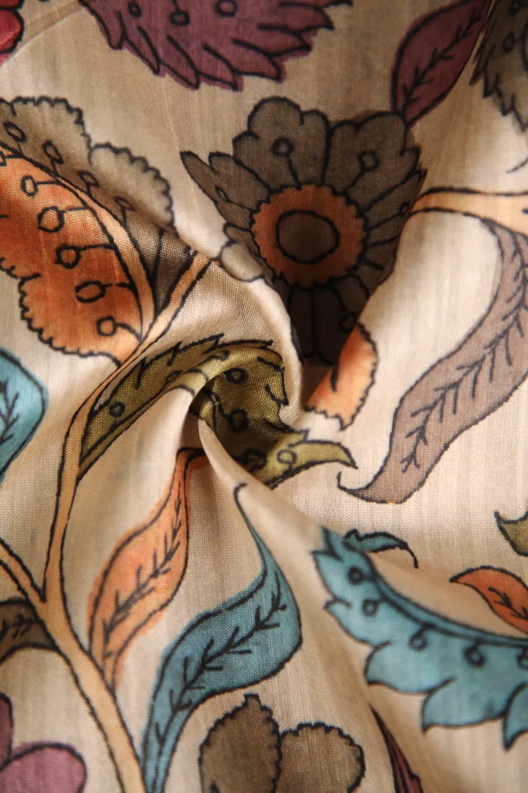 Peanut Brown Fancy Saree with Thread Zari Floral Puttas view 4
