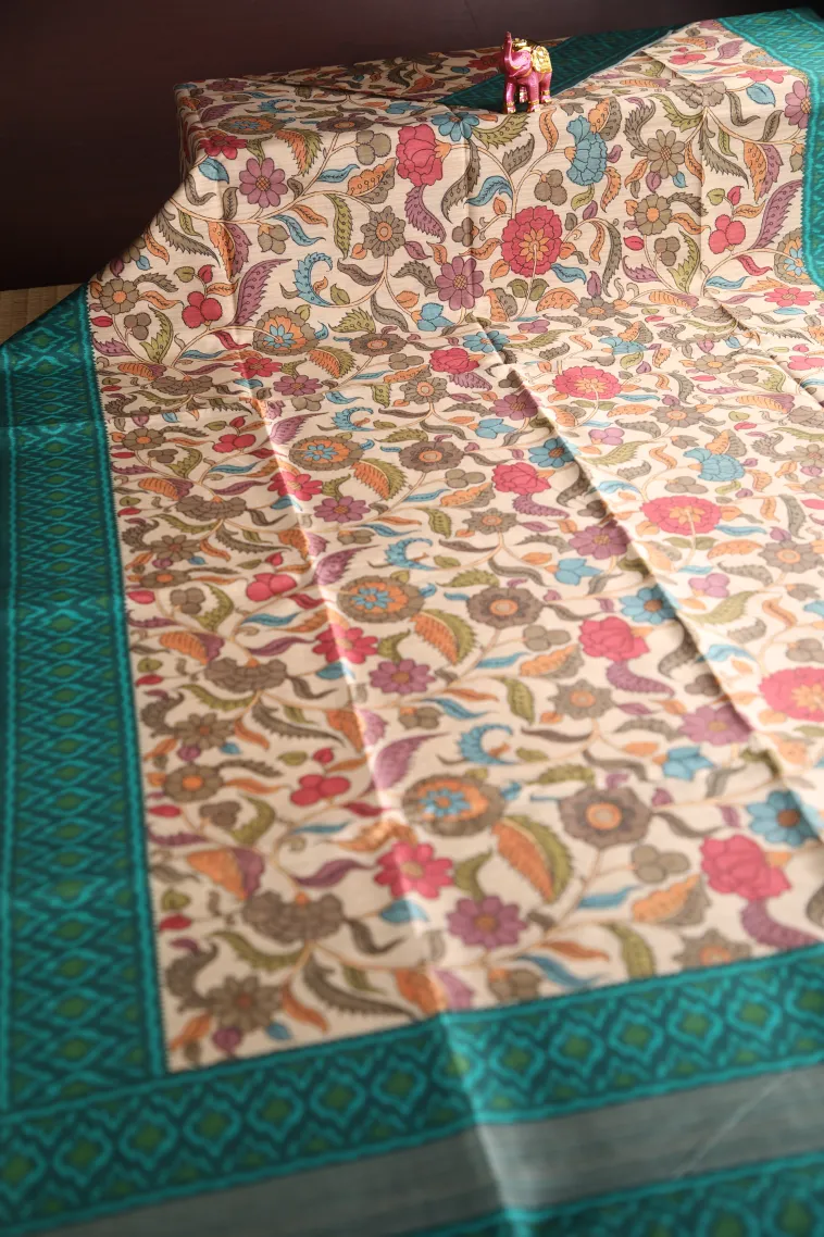 Peanut Brown Fancy Saree with Thread Zari Floral Puttas view 2