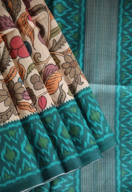 Peanut Brown Fancy Saree with Thread Zari Floral Puttas