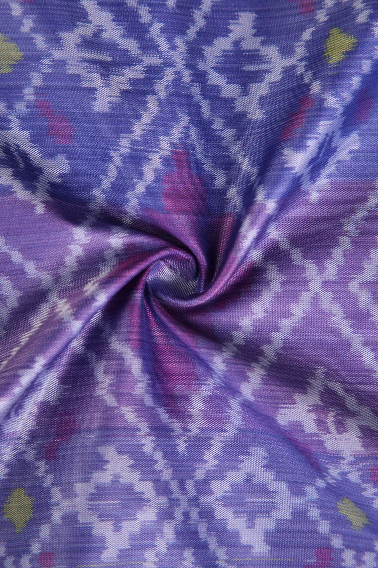 Azure Blue Soft Silk Sarees with Bronze Zari Geometric Shapes view 4