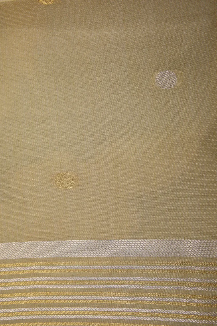 Heather Purple Tussar Saree with Gold And Silver Zari Flower Mottif view 3