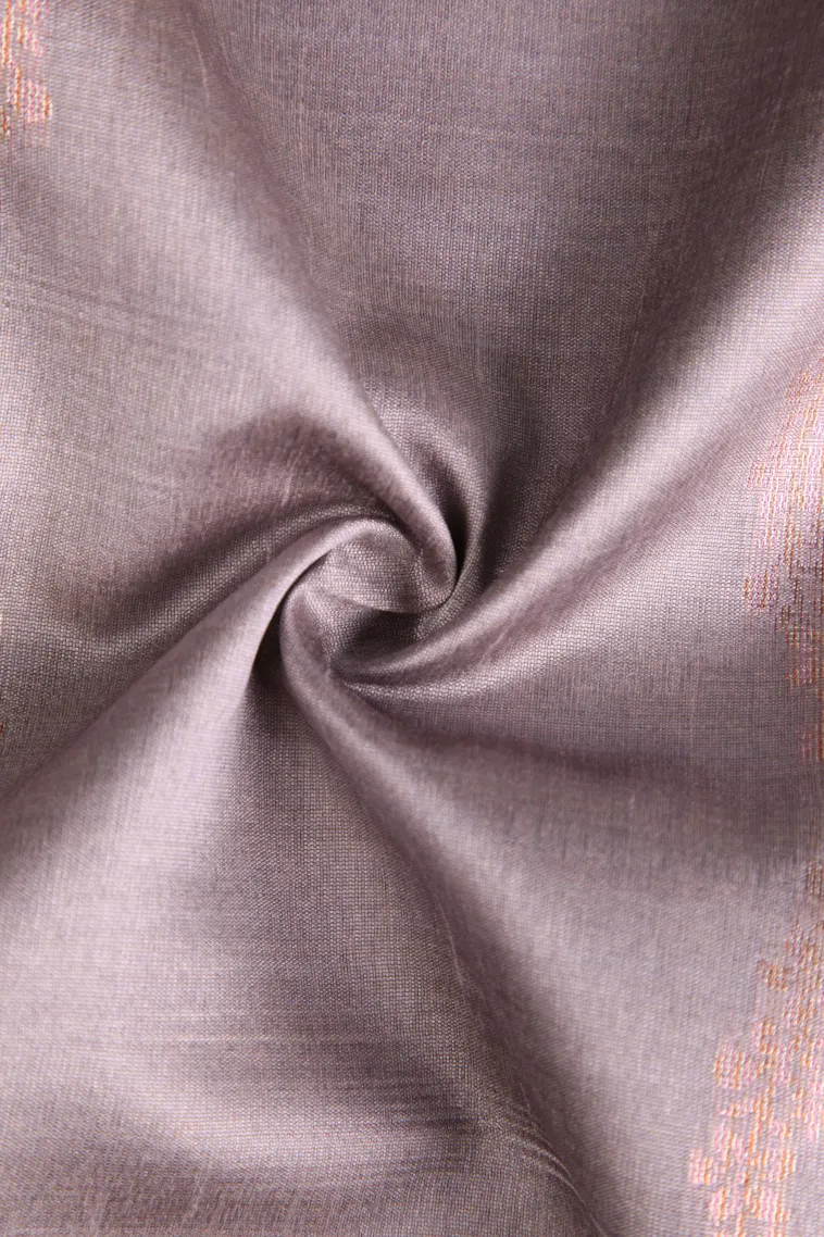 Crepe Pink Tussar Saree with Antic Zari Kodi Pattern view 4