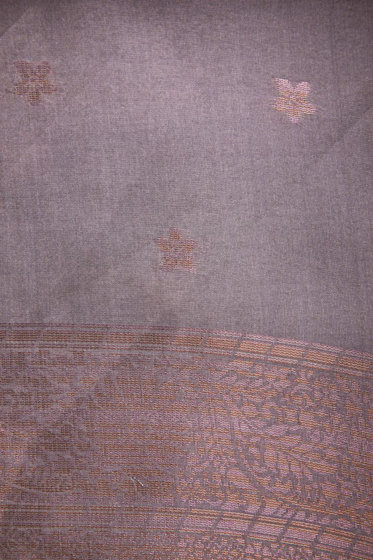 Crepe Pink Tussar Saree with Antic Zari Kodi Pattern view 3