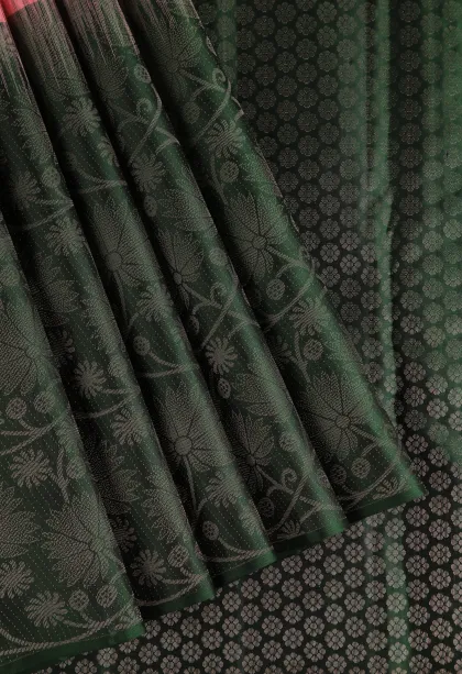 Lemonade Pink Soft Silk Saree with Silver Zari Stripes