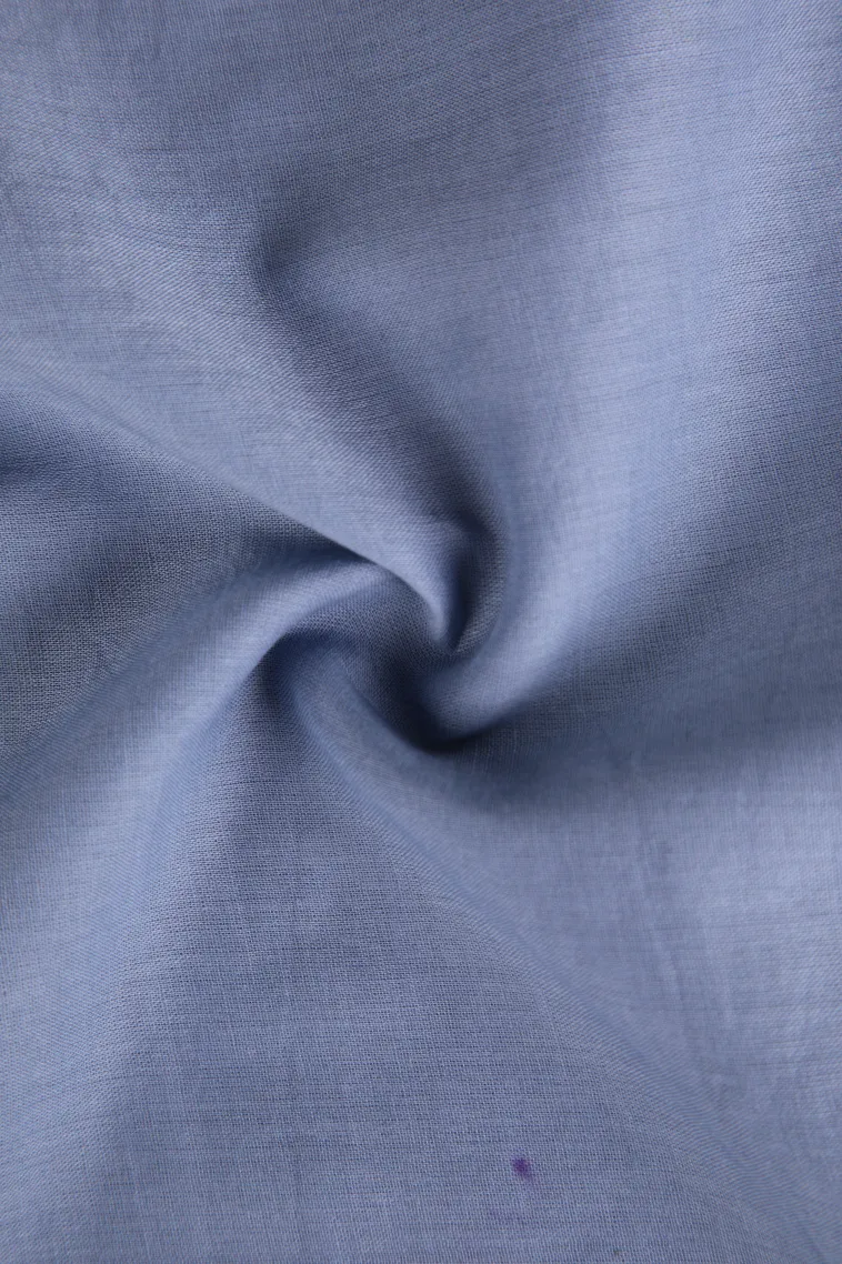 Stone Blue Mul Mul Cotton Without Zari With Plain view 4