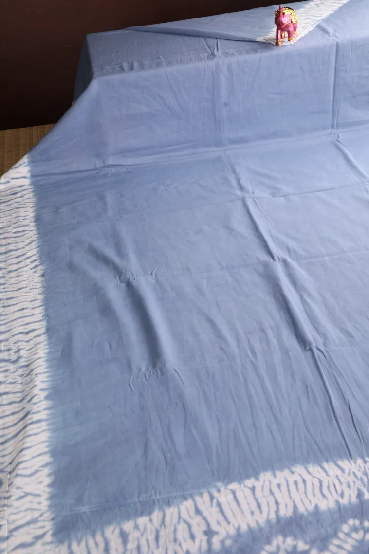 Stone Blue Mul Mul Cotton Without Zari With Plain view 2
