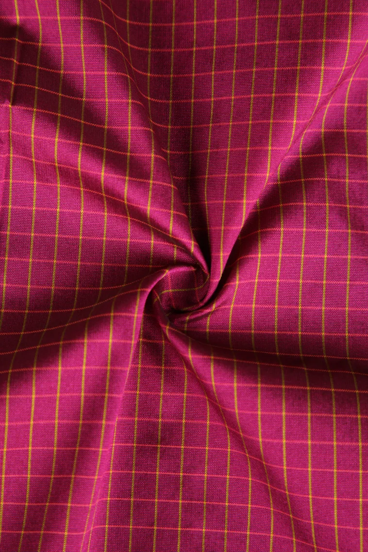Magenta Purple Soft Silk Saree with Gold Zari Checks view 4