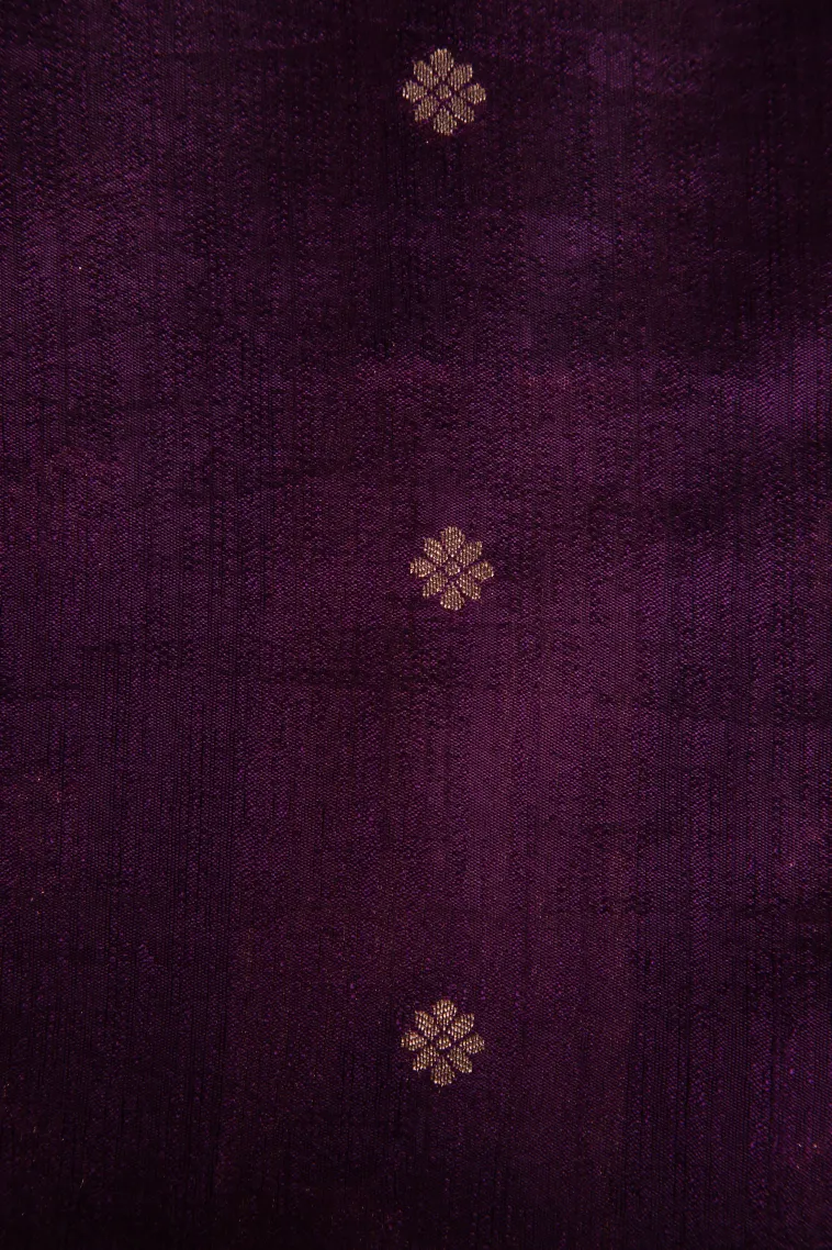Mauve Purple Banaras Sarees with Gold Zari Animal Mottif view 3