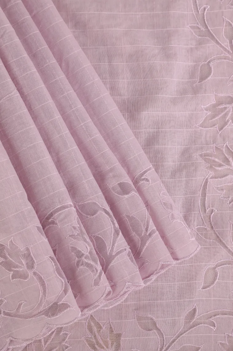 Crepe Pink Manipuri Cotton Sarees Without Zari With Stripes