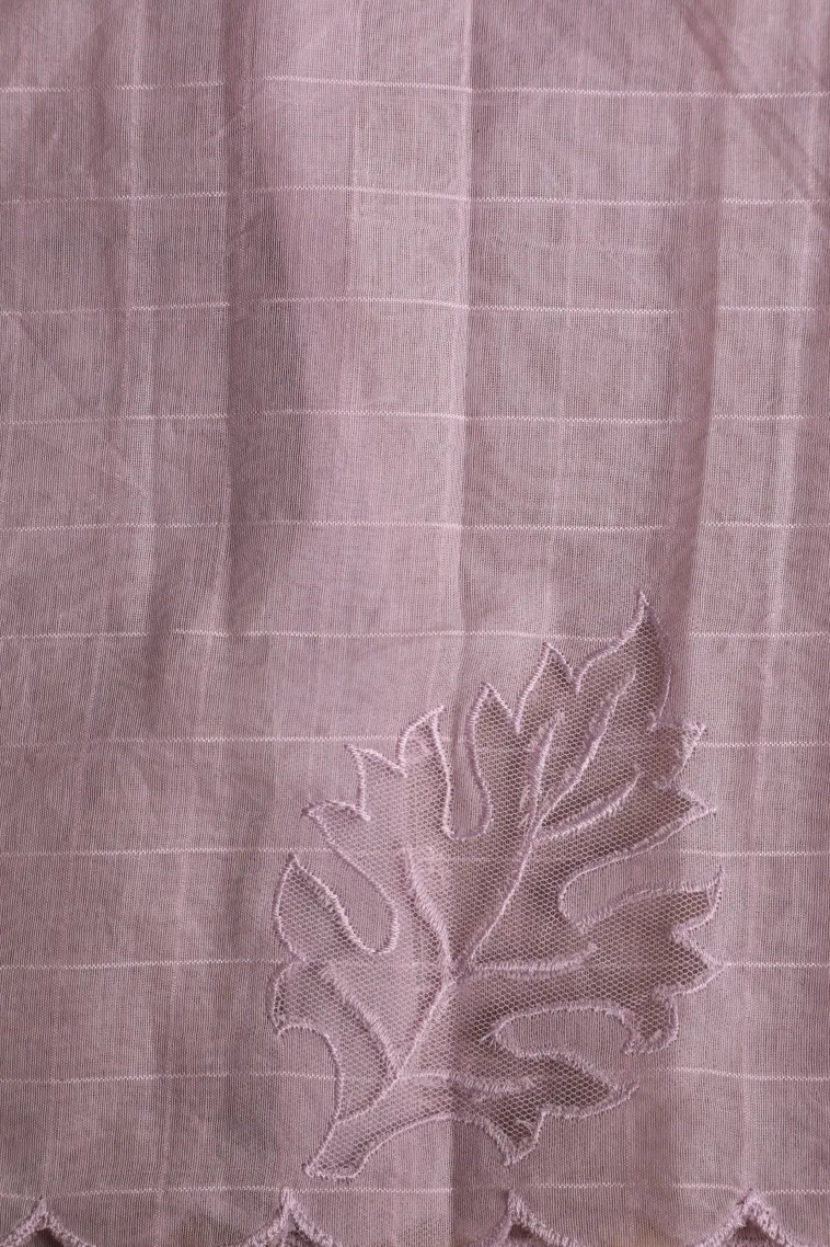 Crepe Pink Manipuri Cotton Sarees Without Zari With Stripes view 3