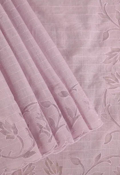 Crepe Pink Manipuri Cotton Sarees Without Zari With Stripes