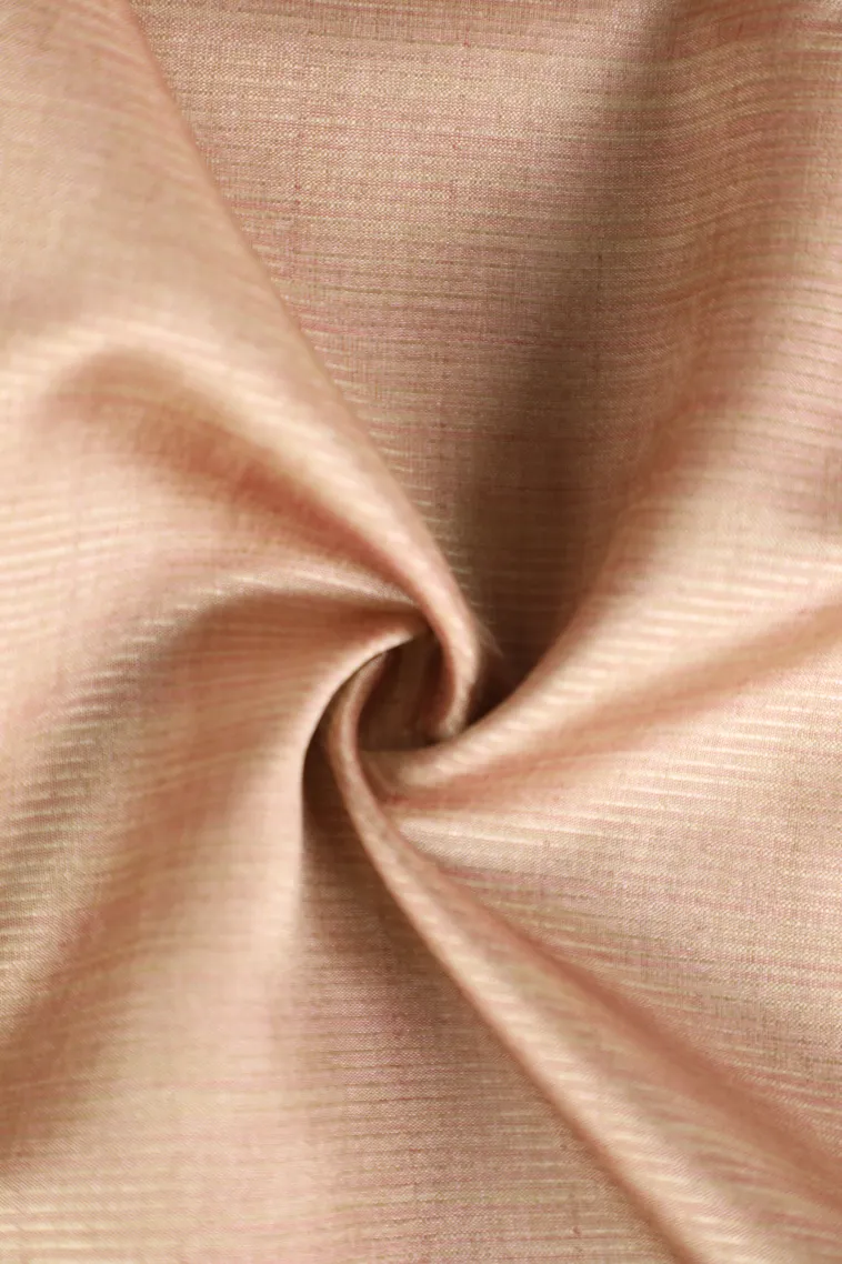 Salmon Pink Tussar Saree with Gold Zari Animal Mottif view 4