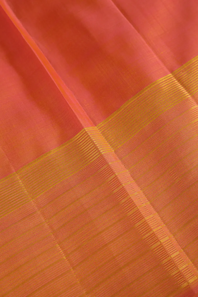 Lemon Yellow Kanchipuram Silk Sarees with Gold Zari Stripes view 3