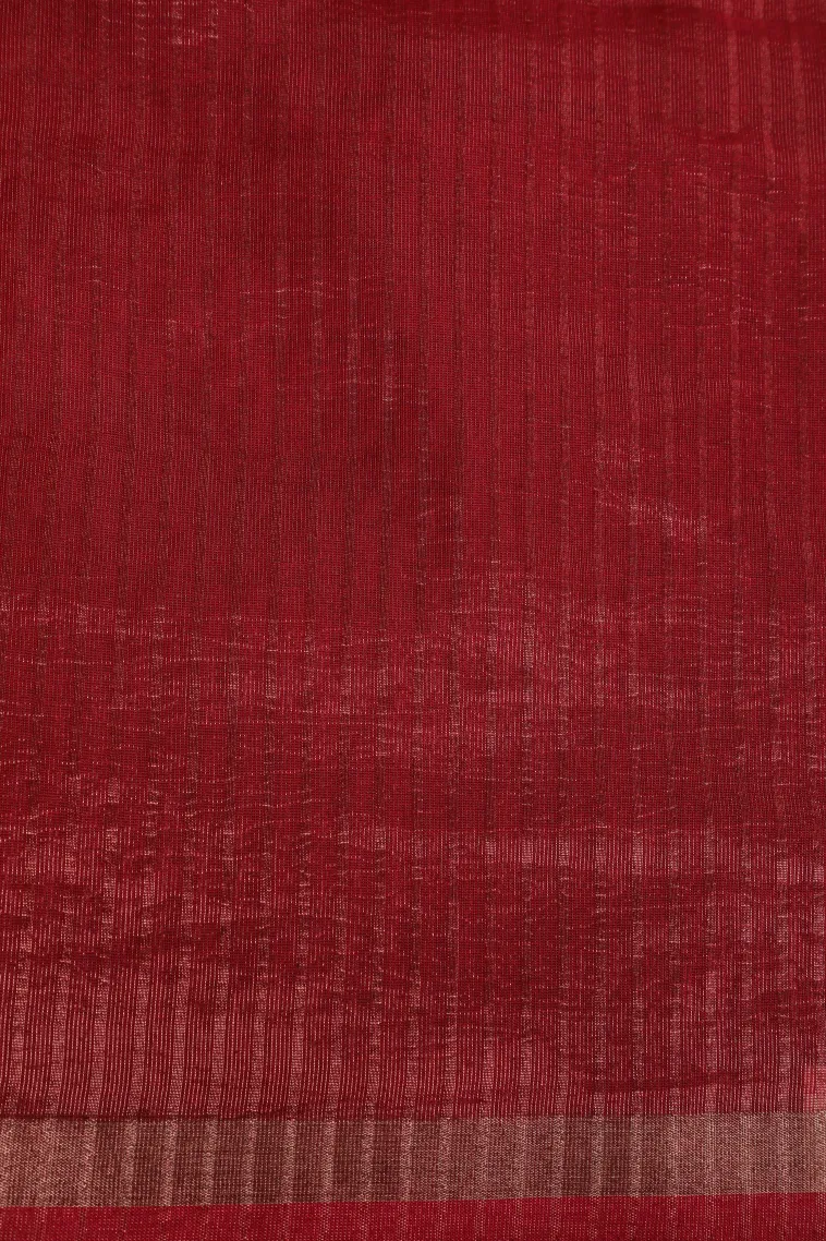 Punch Pink Tissue Silk Sarees with Gold Zari Floral Patterns view 3