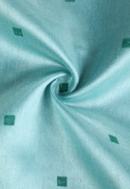 Sky Blue Semi Tussar Silk Without Zari With Birds Mottif