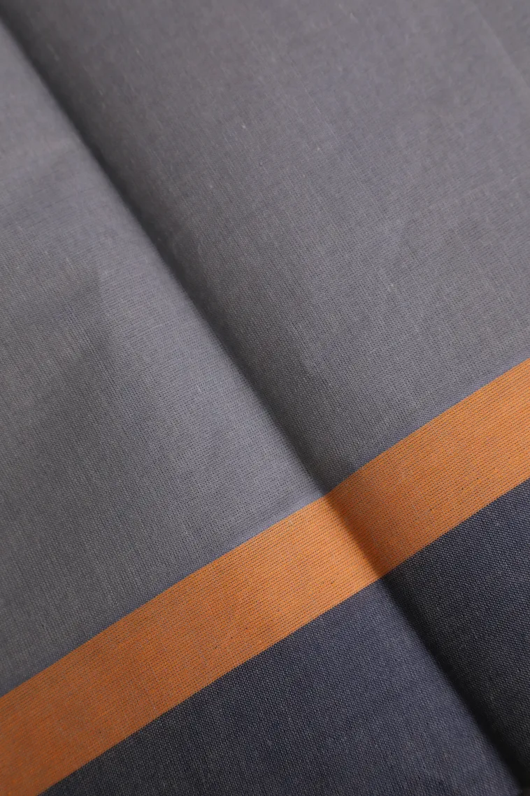 Stone Blue Pure Handloom Kovai Cotton Without Zari With Tribal Or Folk Art view 3