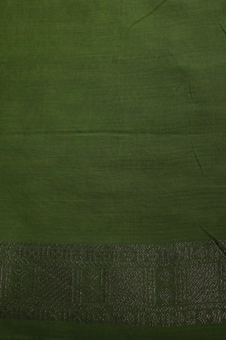 Aegean Blue Silk Cotton Sarees with Antic Zari Straipes And Puttas view 3