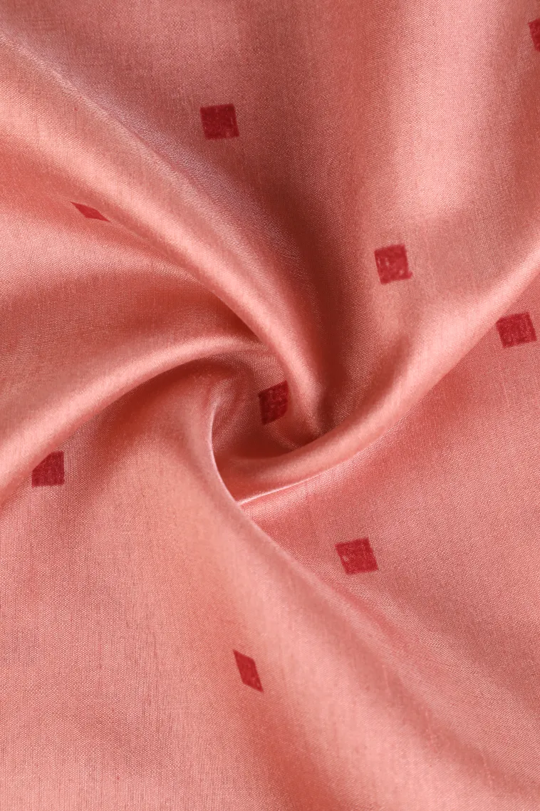 Rose Pink Semi Tussar Silk Without Zari With Birds Mottif view 4