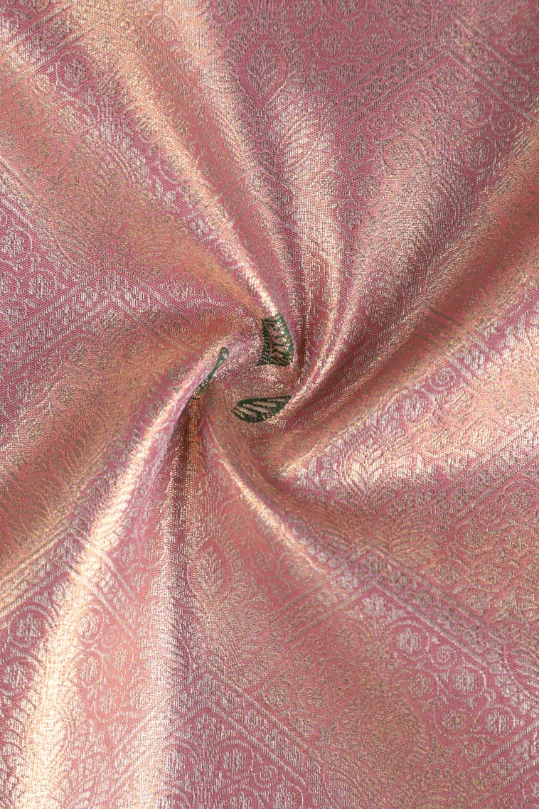 Crepe Pink Apoorva Silk Sarees with Gold Zari Floral Patterns view 4