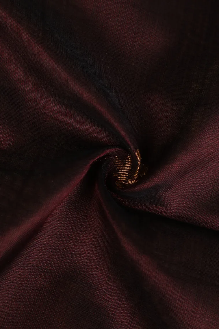 Mulberry Purple Silk Cotton with Gold Zari Buttis (small Dots Or Motifs) view 4