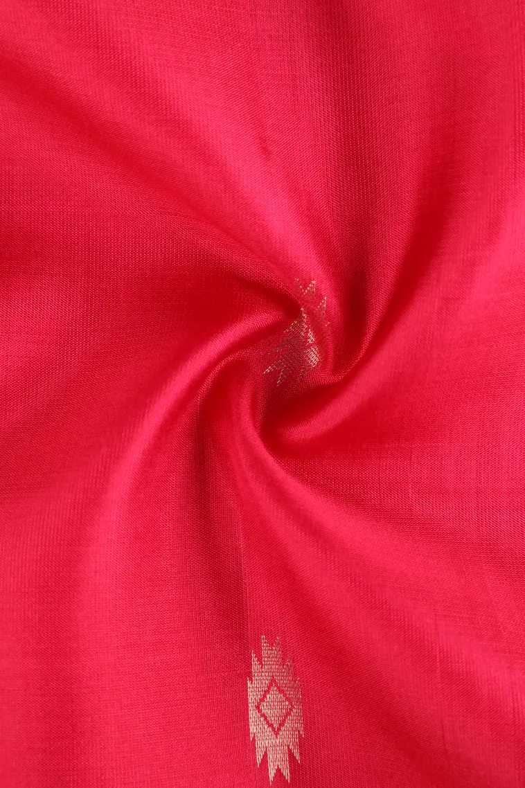 Rouge Pink Soft Silk Saree with Gold Zari Buttis (small Dots Or Motifs) view 4