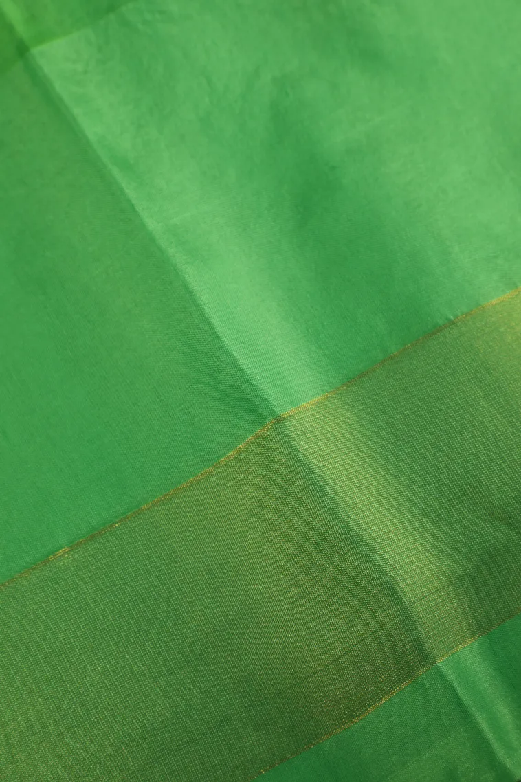 Admiral Blue Soft Silk Saree with Gold Zari Flower Mottif view 3