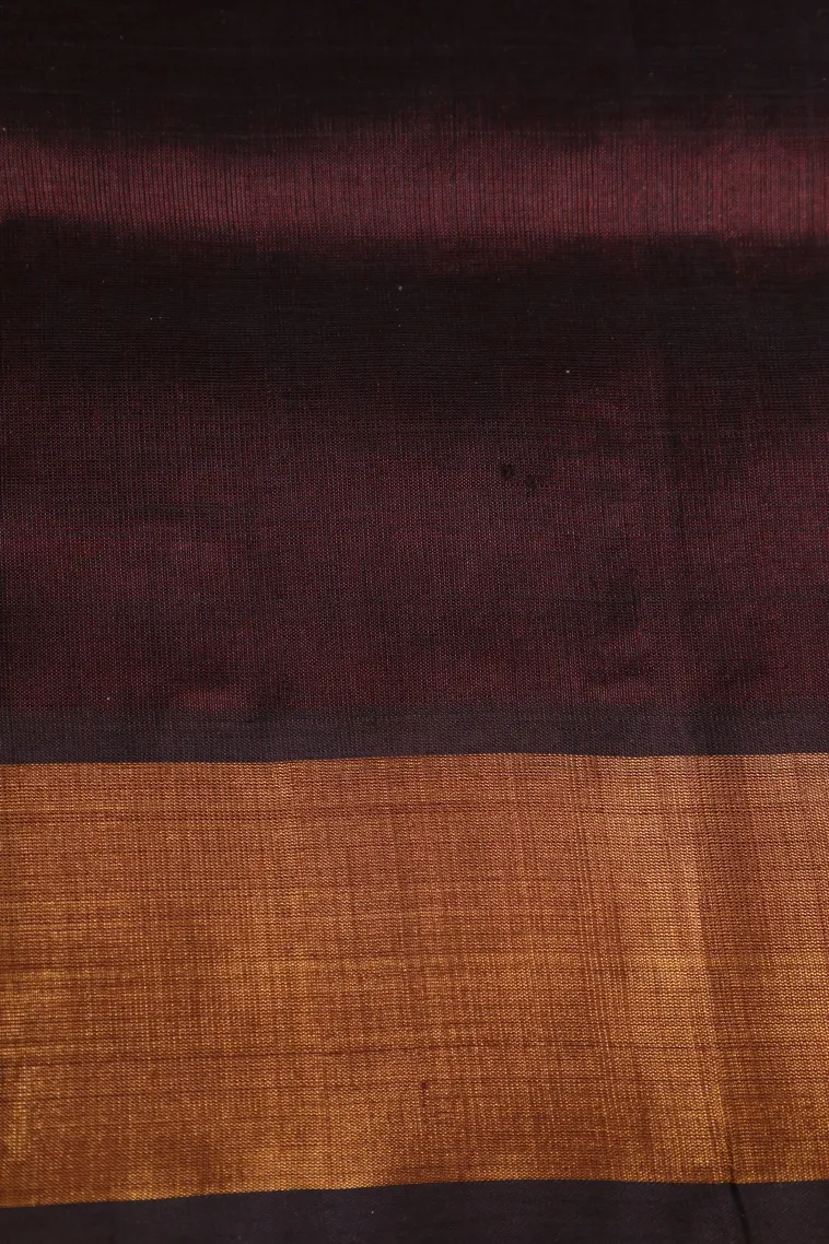 Rose Red Silk Cotton with Gold Zari Plain view 3
