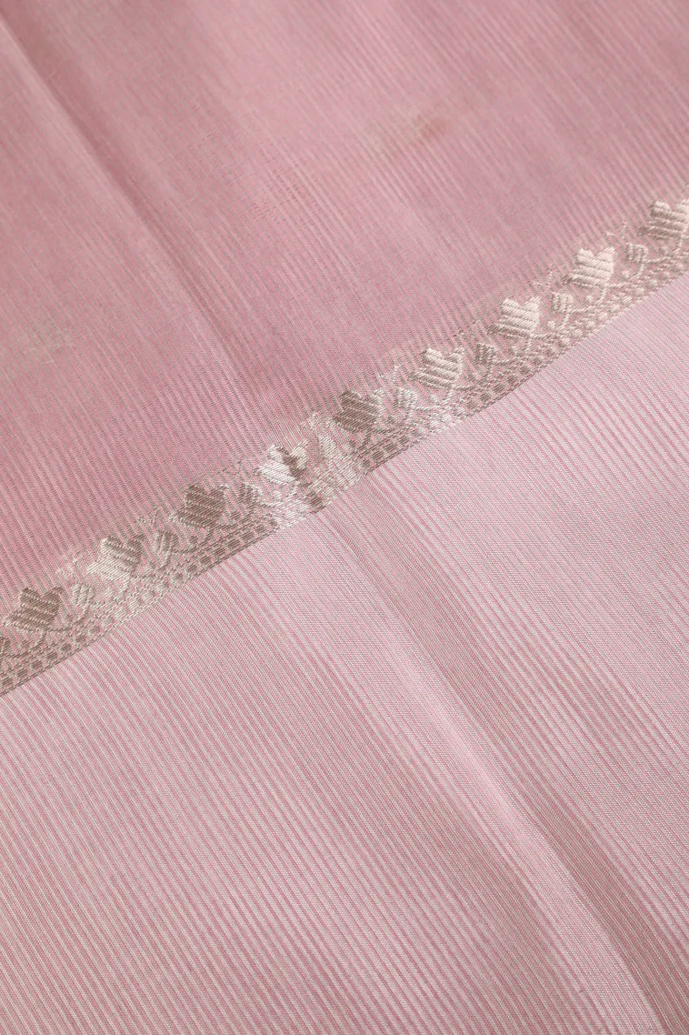 Crepe Pink Soft Silk Sarees with Silver Zari Buttis (small Dots Or Motifs) view 3