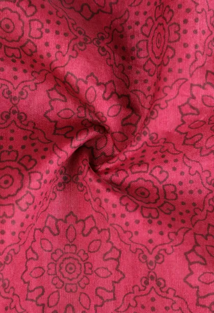 Magenta Pink Semi Tussar Silk Without Zari With Rangoli Pattren