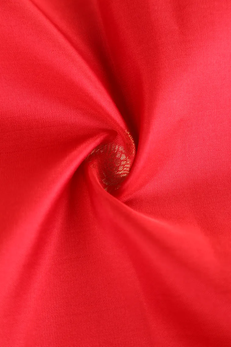 Rose Red Kanchipuram Silk Sarees with Gold Zari Buttis (small Dots Or Motifs) view 4