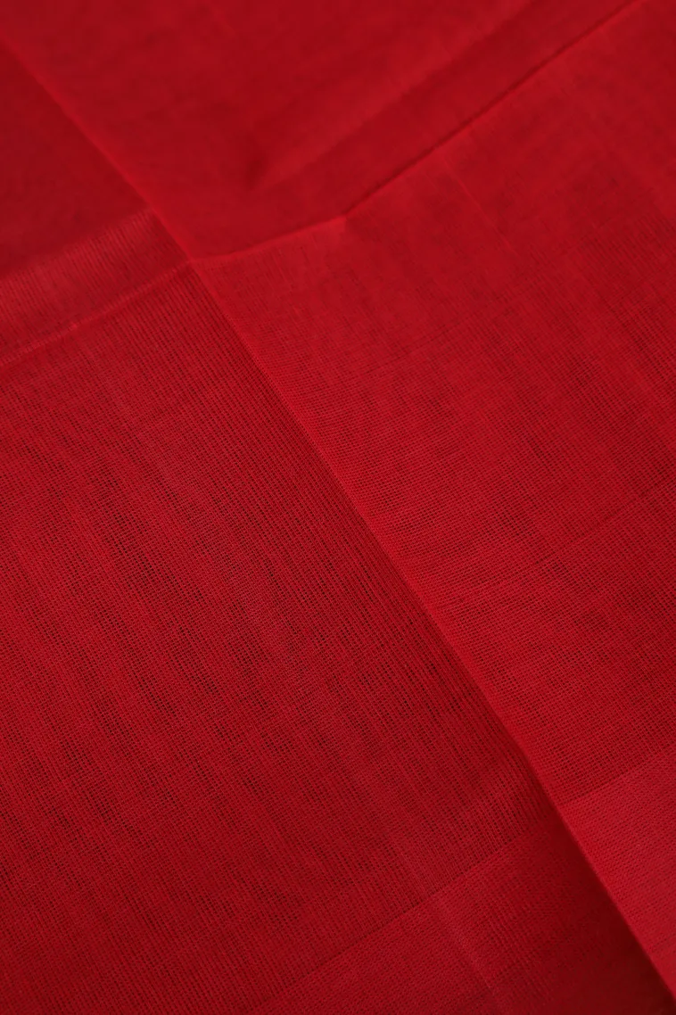 Denim Blue Pure Handloom Kovai Cotton Without Zari With Flower Mottif view 3