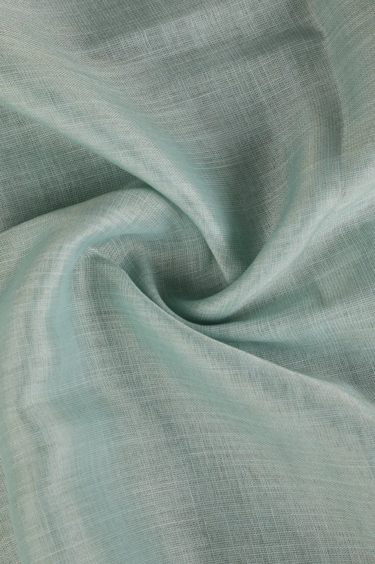 Sky Blue Tissue Silk Sarees with Thread Zari Plain view 4