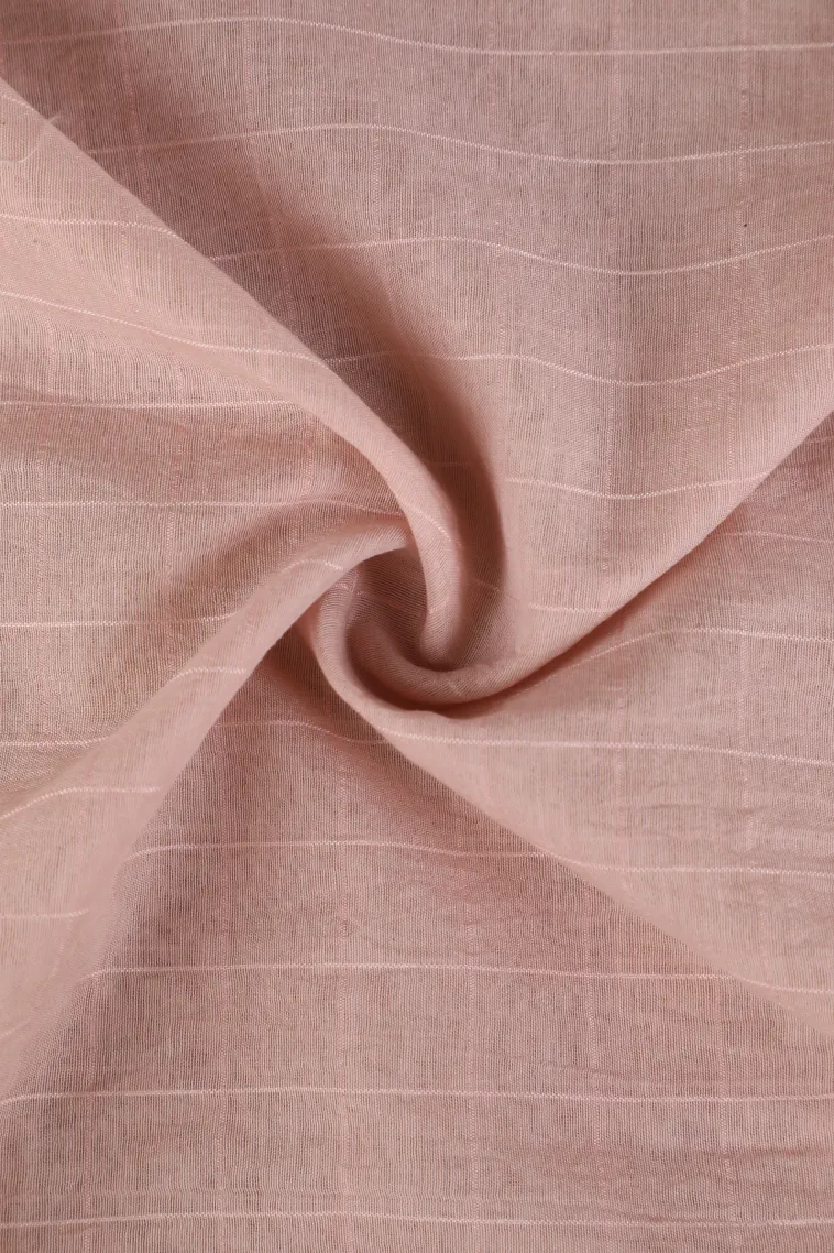 Lemonade Pink Manipuri Cotton Sarees Without Zari With Stripes view 4