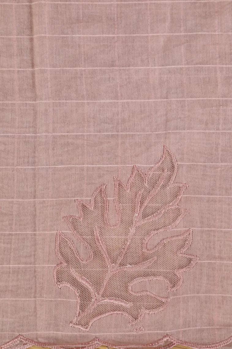 Lemonade Pink Manipuri Cotton Sarees Without Zari With Stripes view 3