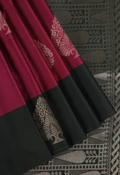 Bubblegum Pink Soft Silk Saree with Gold Zari Tree Mottif