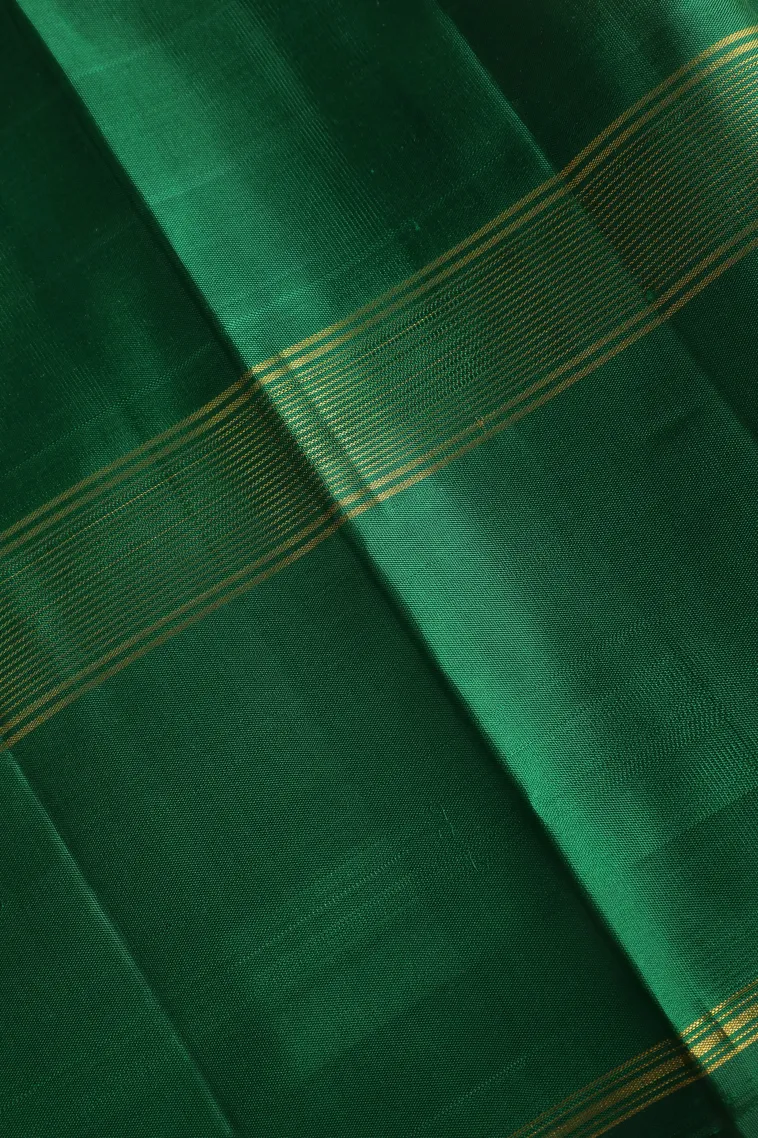 Lemon Yellow Kanchipuram Silk Sarees with Gold Zari Checks view 3