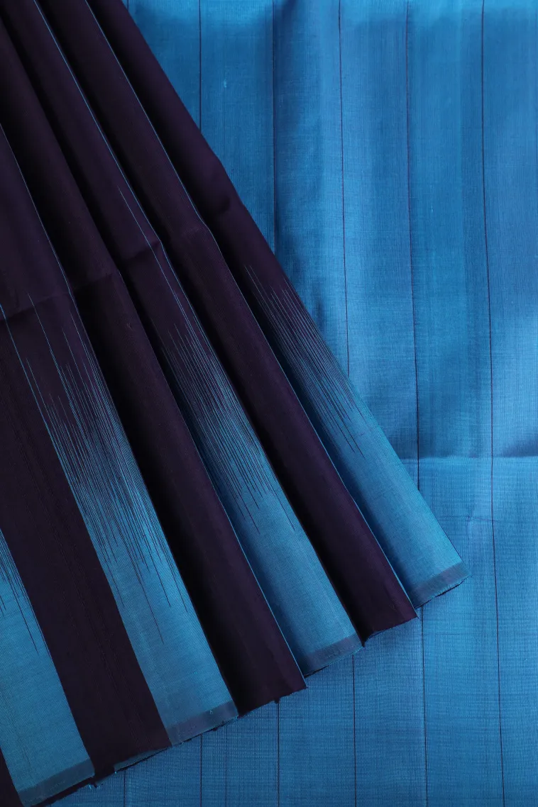 Indigo Blue Soft Silk Saree Without Zari With Stripes
